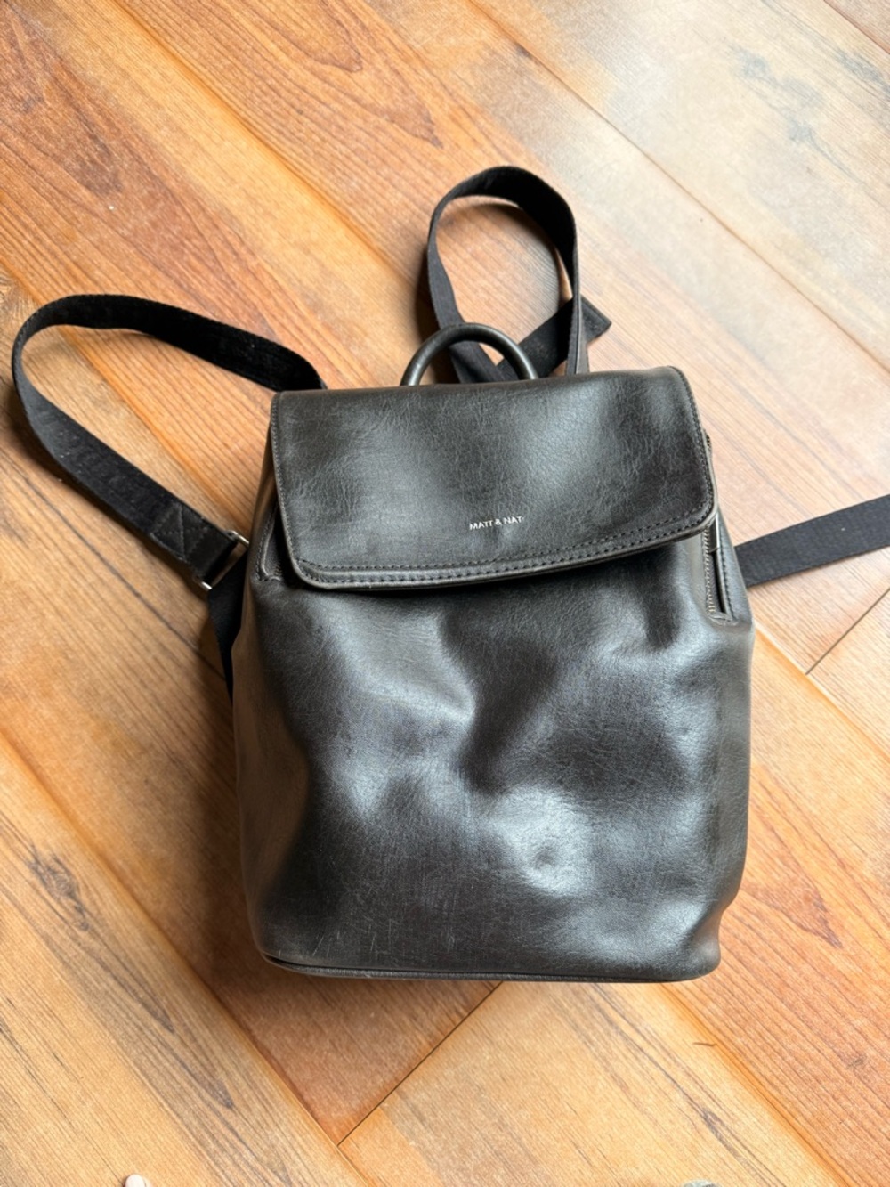 Matt & Nat Black Vegan Leather Backpack